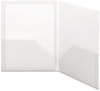 A Picture of product SMD-87706 Smead™ Frame View Poly Two-Pocket Folder 100-Sheet Capacity, 11 x 8.5, Clear/Oyster, 5/Pack