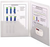 A Picture of product SMD-87706 Smead™ Frame View Poly Two-Pocket Folder 100-Sheet Capacity, 11 x 8.5, Clear/Oyster, 5/Pack