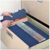 A Picture of product SMD-18732 Smead™ Four-Section Colored Pressboard Top Tab Classification Folders with SafeSHIELD® Coated Fasteners Four 1 Divider, Legal Size, Dark Blue, 10/Box