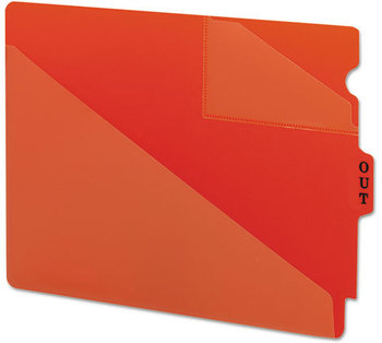 Smead™ End Tab Poly Out Guides, Two-Pocket Style 1/3-Cut 8.5 x 11, Red, 50/Box
