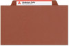 A Picture of product SMD-13724 Smead™ 100% Recycled Pressboard Classification Folders 2" Expansion, 1 Divider, 4 Fasteners, Letter Size, Red Exterior, 10/Box