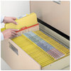 A Picture of product SMD-13734 Smead™ Four-Section Colored Pressboard Top Tab Classification Folders with SafeSHIELD® Coated Fasteners Four 1 Divider, Letter Size, Yellow, 10/Box