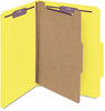 A Picture of product SMD-13734 Smead™ Four-Section Colored Pressboard Top Tab Classification Folders with SafeSHIELD® Coated Fasteners Four 1 Divider, Letter Size, Yellow, 10/Box