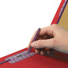 A Picture of product SMD-26783 Smead™ End Tab Colored Pressboard Classification Folders with SafeSHIELD® Coated Fasteners Six 2" Expansion, 2 Dividers, Letter Size, Bright Red, 10/BX