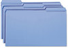 A Picture of product SMD-17034 Smead™ Reinforced Top Tab Colored File Folders 1/3-Cut Tabs: Assorted, Legal Size, 0.75" Expansion, Blue, 100/Box