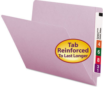 Smead™ Shelf-Master® Reinforced End Tab Colored Folders Straight Tabs, Letter Size, 0.75" Expansion, Lavender, 100/Box