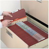 A Picture of product SMD-18775 Smead™ Pressboard Classification Folders with SafeSHIELD® Coated Fasteners Four 2/5-Cut Tabs, 1 Divider, Legal Size, Red, 10/Box