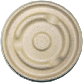 Compostable Plant Fiber Lid.  Fits 12 oz., 16 oz. Fiber Soup Bowls.  50 Lids/Sleeve, 10 Sleeves/Case.