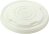 A Picture of product WCC-BOLCS8 Ingeo™ Compostable Lid.  Fits 6 oz, 8 oz. Paper Bowls.  White Color.  50 Lids/Sleeve, 20 Sleeves/Case.
