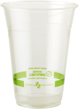 Biodegradable Ingeo™ Cold Cups. 16 oz. Clear. 1000 count.