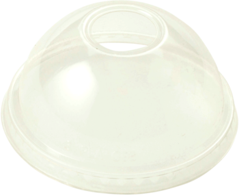 Ingeo™ Dome Lids with Straw Hole for 10 to 24 oz Cold Cups. Clear. 1000 count.