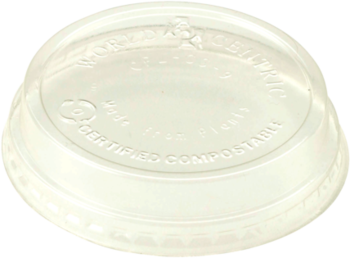Ingeo™ Raised Lids with no Hole for 4 to 9 oz Cold Cups. Clear. 2000 count.