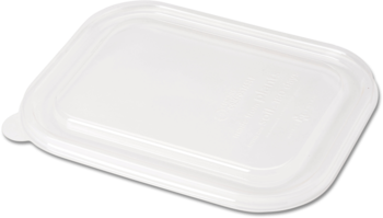 PLA Lids for Fiber Containers, 8.8 x 6.9 x 0.8, Clear, 400/Case