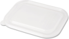 A Picture of product WCC-CTLCS3 PLA Lids for Fiber Containers, 8.8 x 6.9 x 0.8, Clear, 400/Case