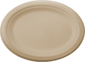 World Centric Molded Fiber Oval Plates/Platters. 12 X 10 X 1 in. Beige. 500/case.