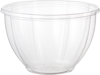 Ingeo™ Compostable Salad Bowl.  48 oz.  Clear Color.  50 Bowls/Sleeve, 6 Sleeves/Case.